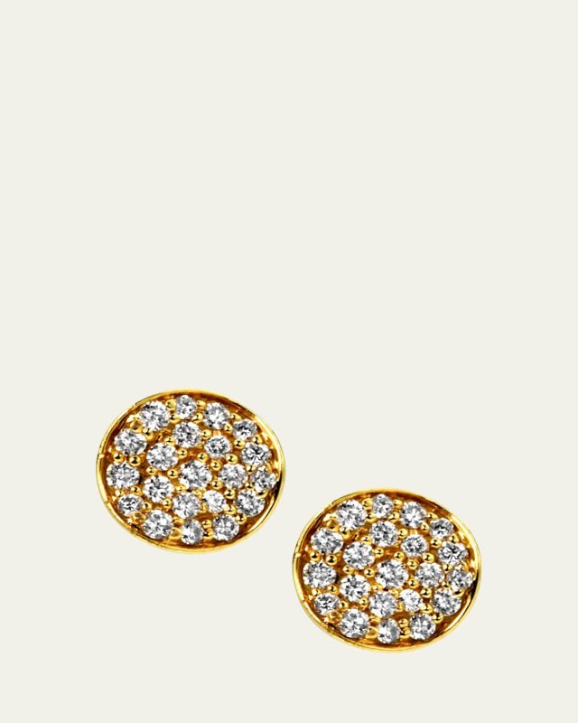 Mini Flower Stud Earrings in 18K Gold with Diamonds