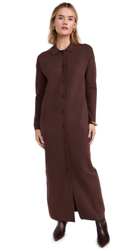 525 Christine Maxi Button Down Dress Shaved Chocolate