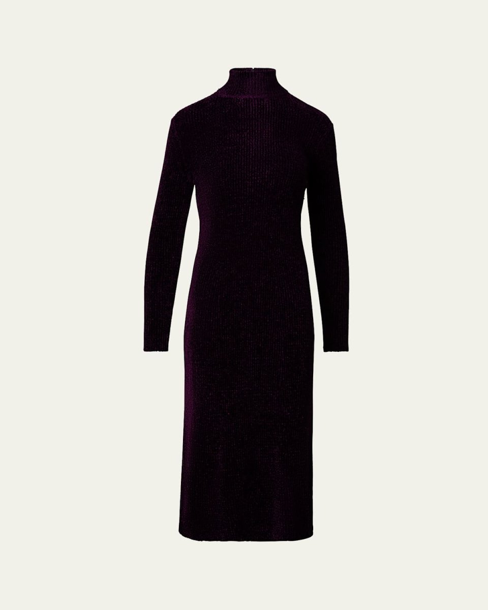 Chenille Ribbed Knit Tube Midi Dress