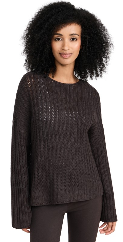 Sablyn Open Knit Cashmere Sweater Oak Tree