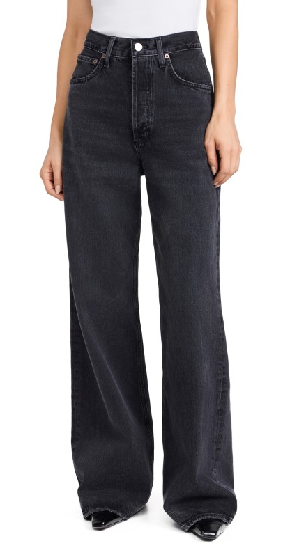 AGOLDE Dame High Rise Wide Leg Jeans Hitch