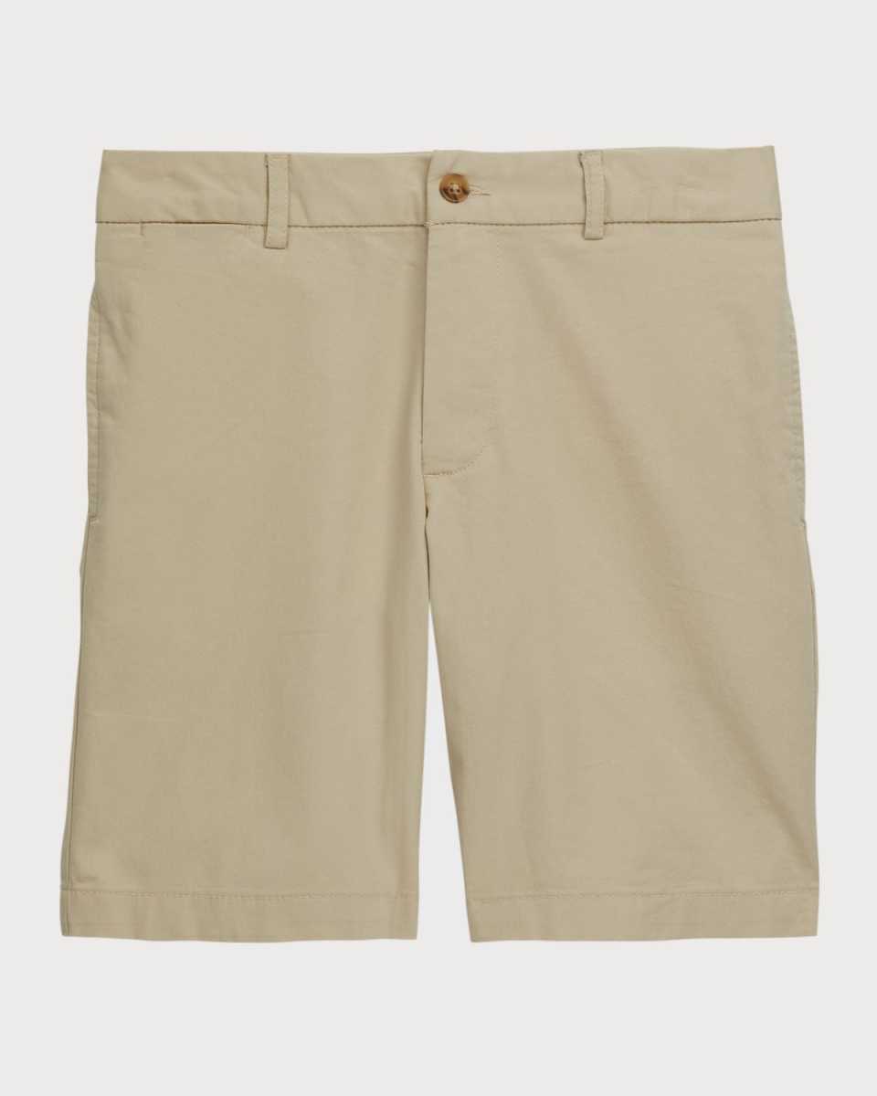 Boy's Logo Embroidered Flat Front Chino Shorts, Size 8-10