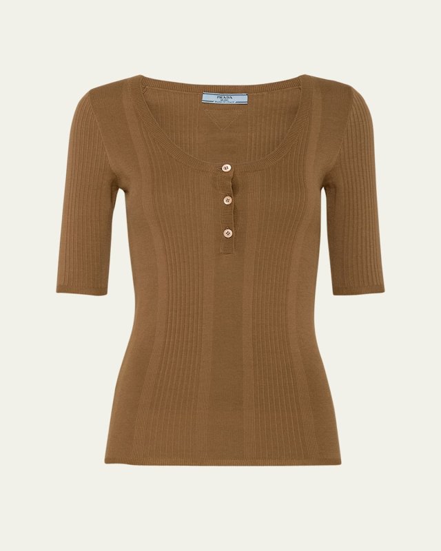 Slim Cotton Knit Shirt