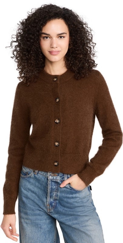 RHODE Amal Cardigan Dark Brown