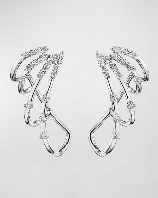 18K Luminus White Gold Cage Earrings with VS-GH Diamonds