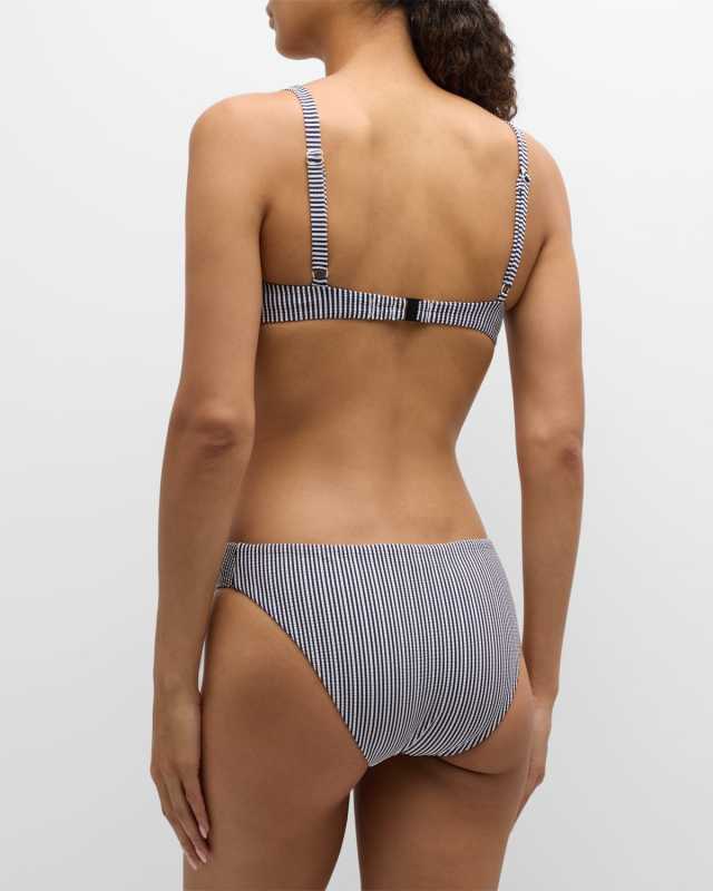 Marilyn Striped Seersucker Bikini Top