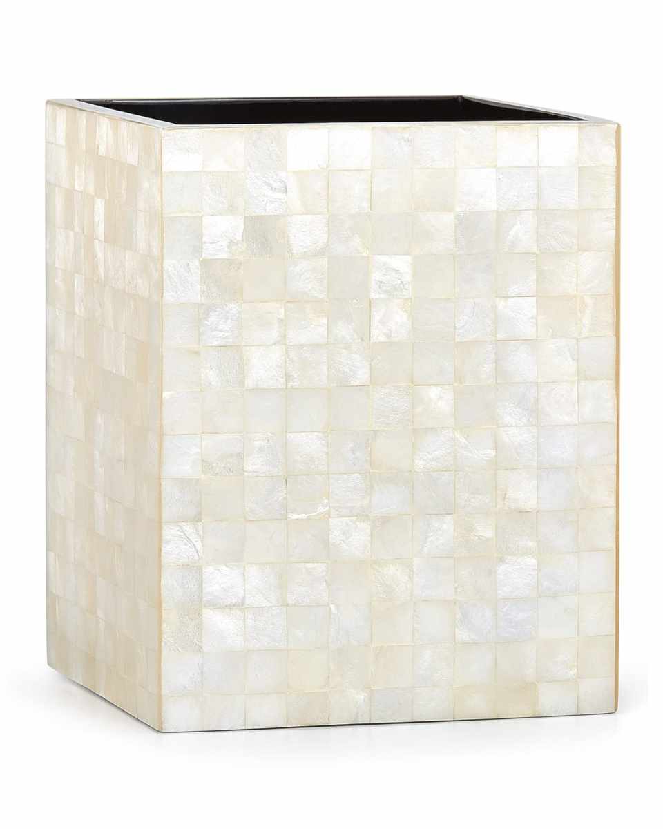 Capiz Ivory Wastebasket