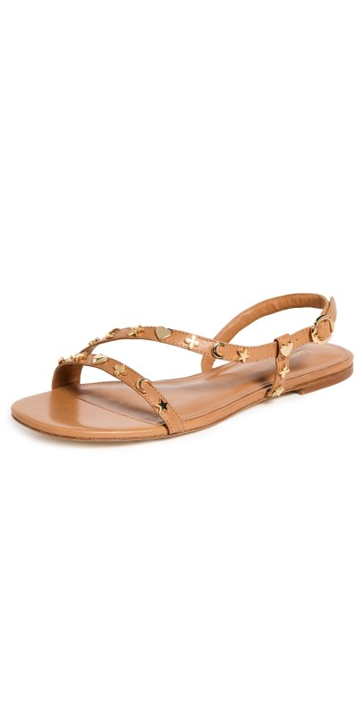Larroudé Celeste Flat Sandals Biscuit