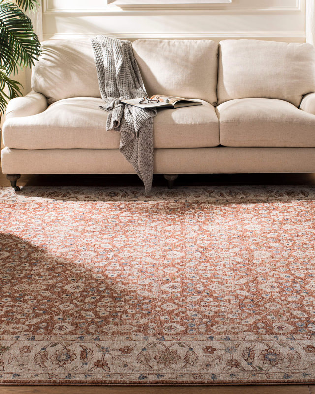 Helena Beige/Light Rust Power-Loomed Rug, 9' x 12'