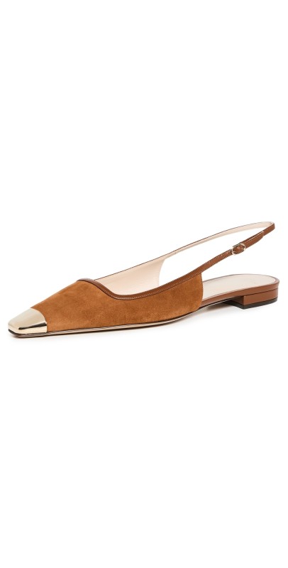 Alexandre Birman Olivia Flats Espresso/Light Gold