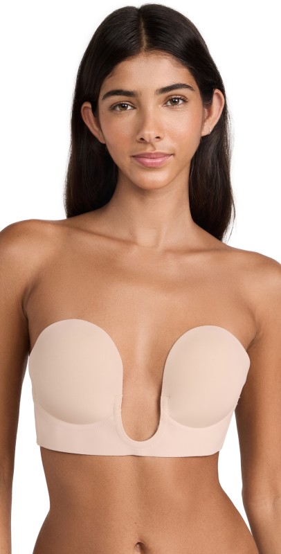 Fashion Forms U Plunge Backless Strapless Bra Almond