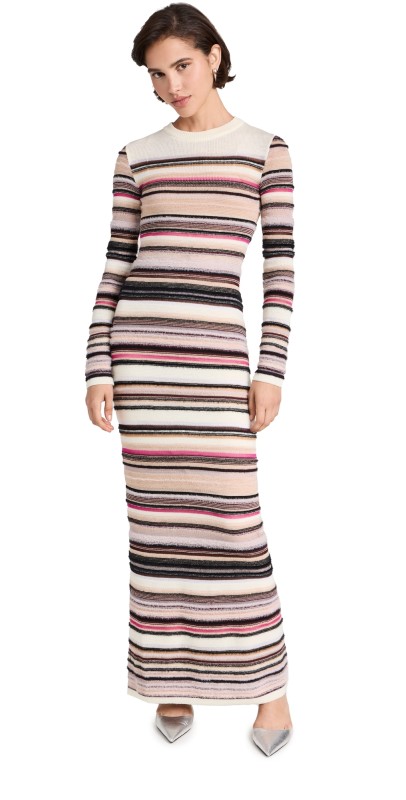 Missoni Long Dress MULTI BEIGE-FUCHSIA-BLACK