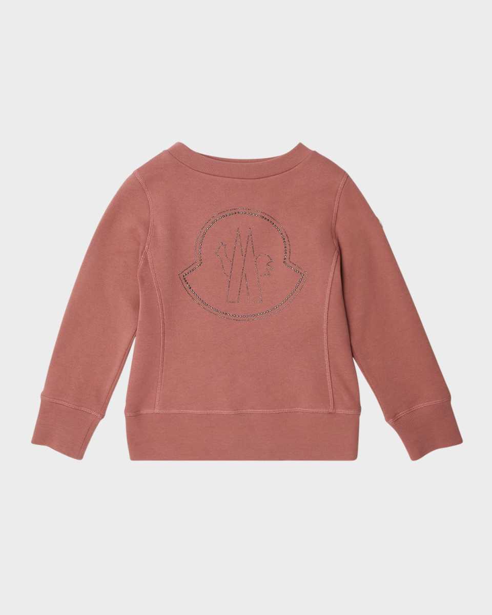 Girl's Embellished Bell-Logo Sweatshirt, Size 4-6