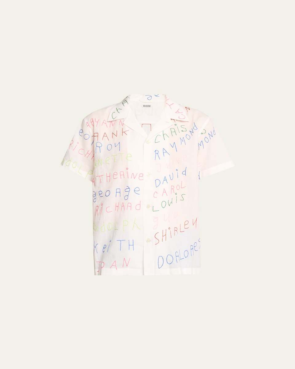 Familial Hall Embroidered Poplin Short Sleeve Shirt