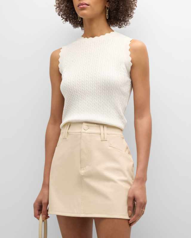 Syrie Sleeveless Cable-Knit Top