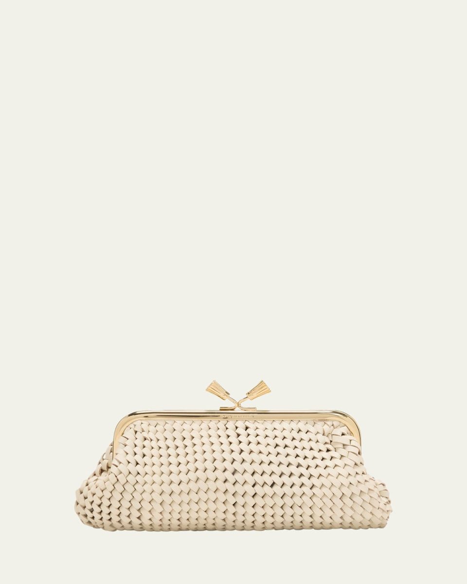Maud Plaited Leather Clutch Bag