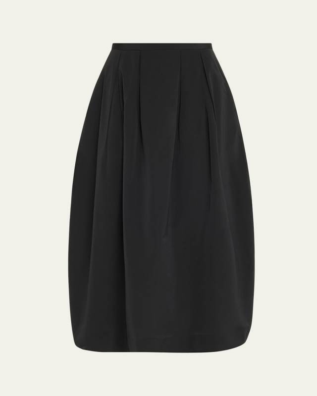 Curved Pleated Skirt