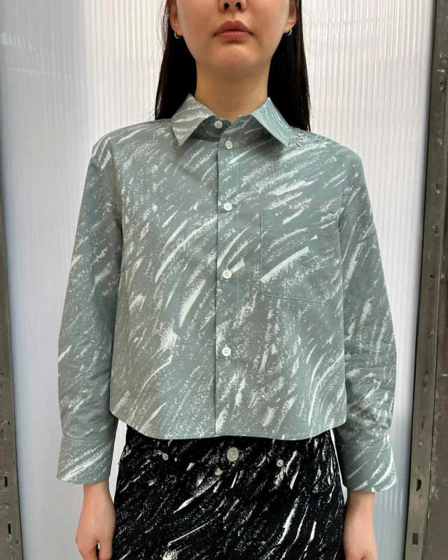 Cropped Button Front Shirt