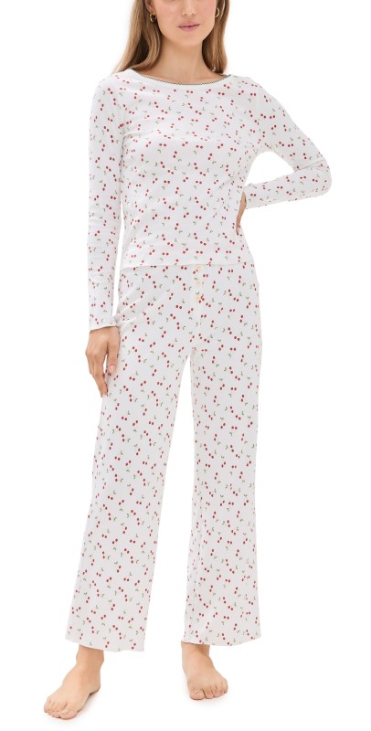 Cozyland by Morgan Lane Ellie PJ Set Cherry Cream Pie