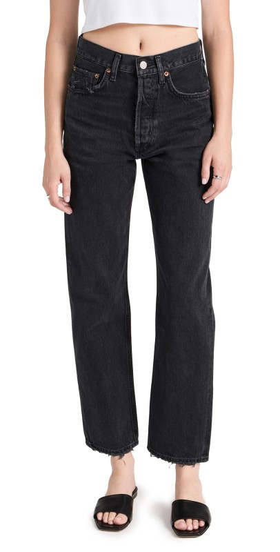 AGOLDE 90 Mid Rise Straight Jeans Tar