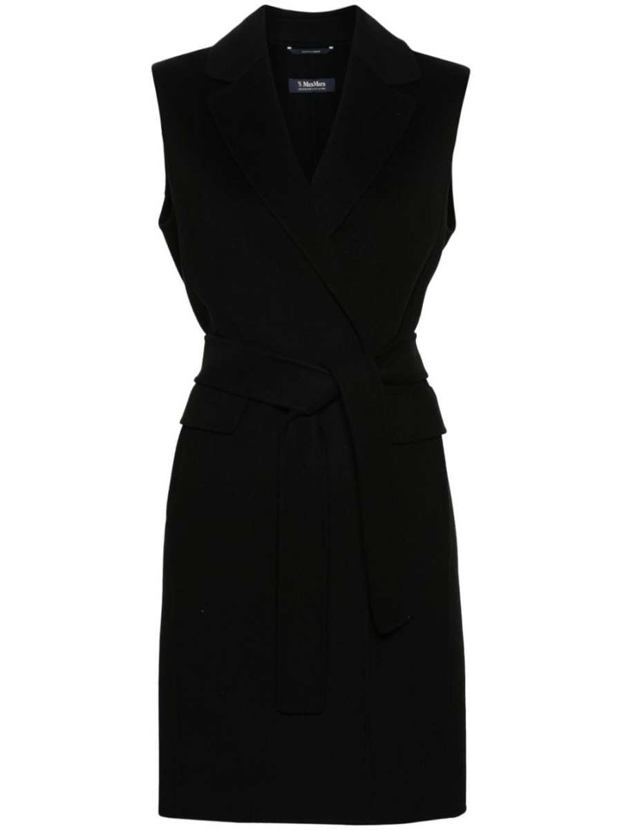 tie-waist virgin wool gilet