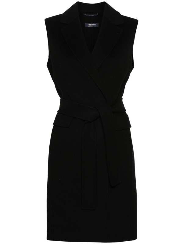 tie-waist virgin wool gilet