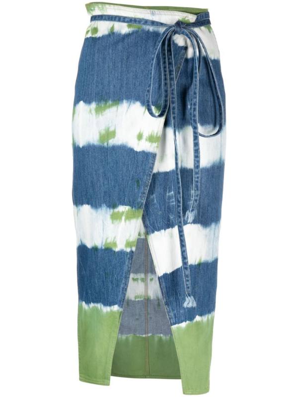 tie-dye denim skirt