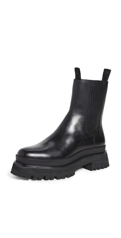 Loeffler Randall Toni Lug Sole Platform Boots Black