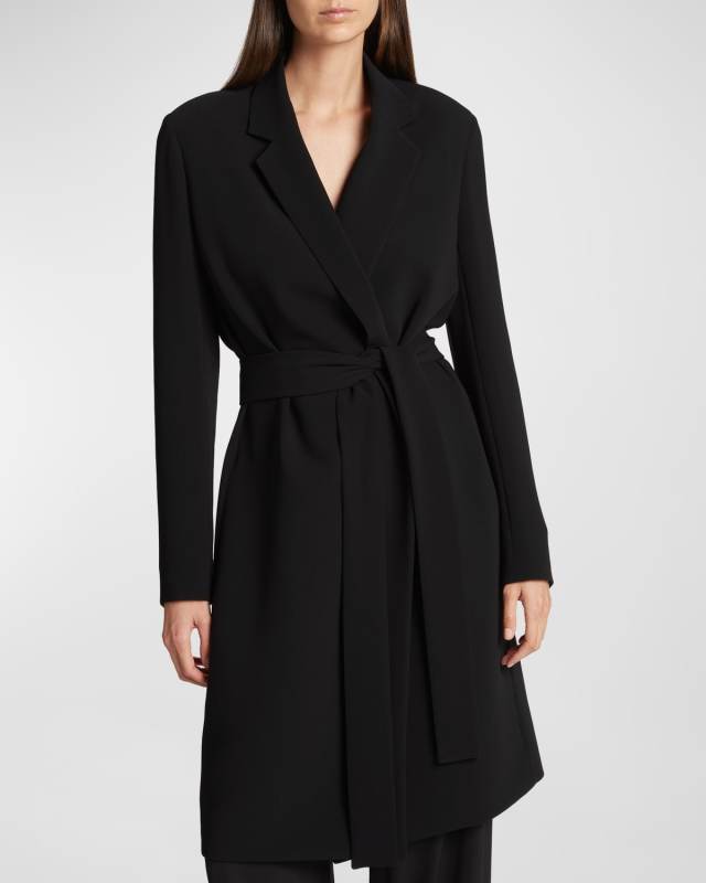 Harri Belted Crepe Coat