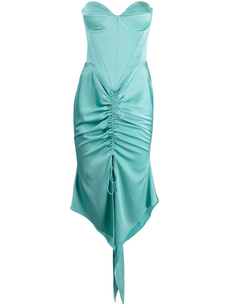 Carter asymmetric satin corset dress