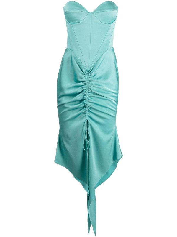 Carter asymmetric satin corset dress