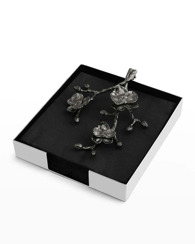 Black Orchid Dinner Napkin Holder