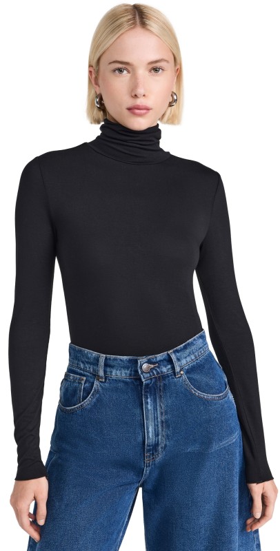 Splendid Bamboo Turtleneck Black