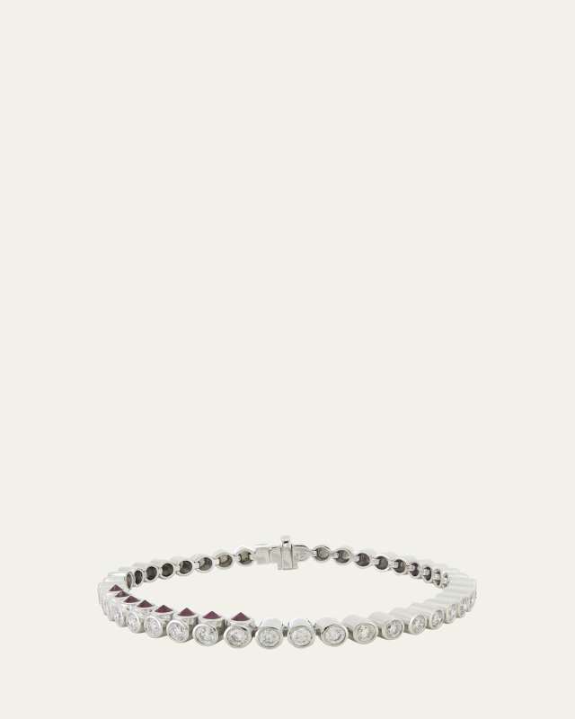 Leggo Sideway Ruby and Diamond Tennis Bracelet