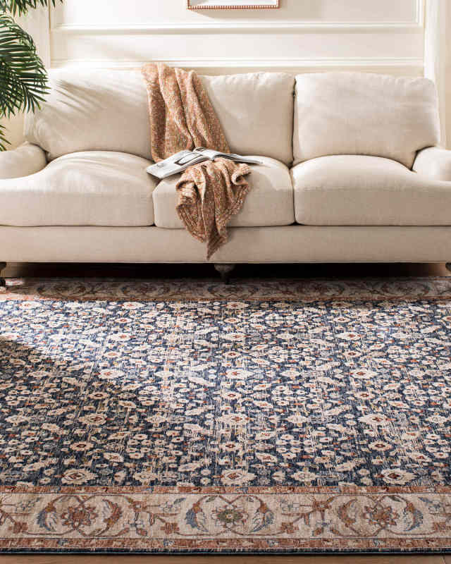 Carlingford Navy Power-Loomed Rug, 5' x 8'
