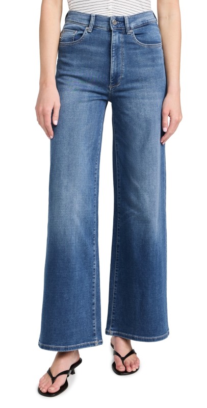 DL1961 Softwear Hepburn Wide Leg High Rise Jeans Mohonk (Softwear)