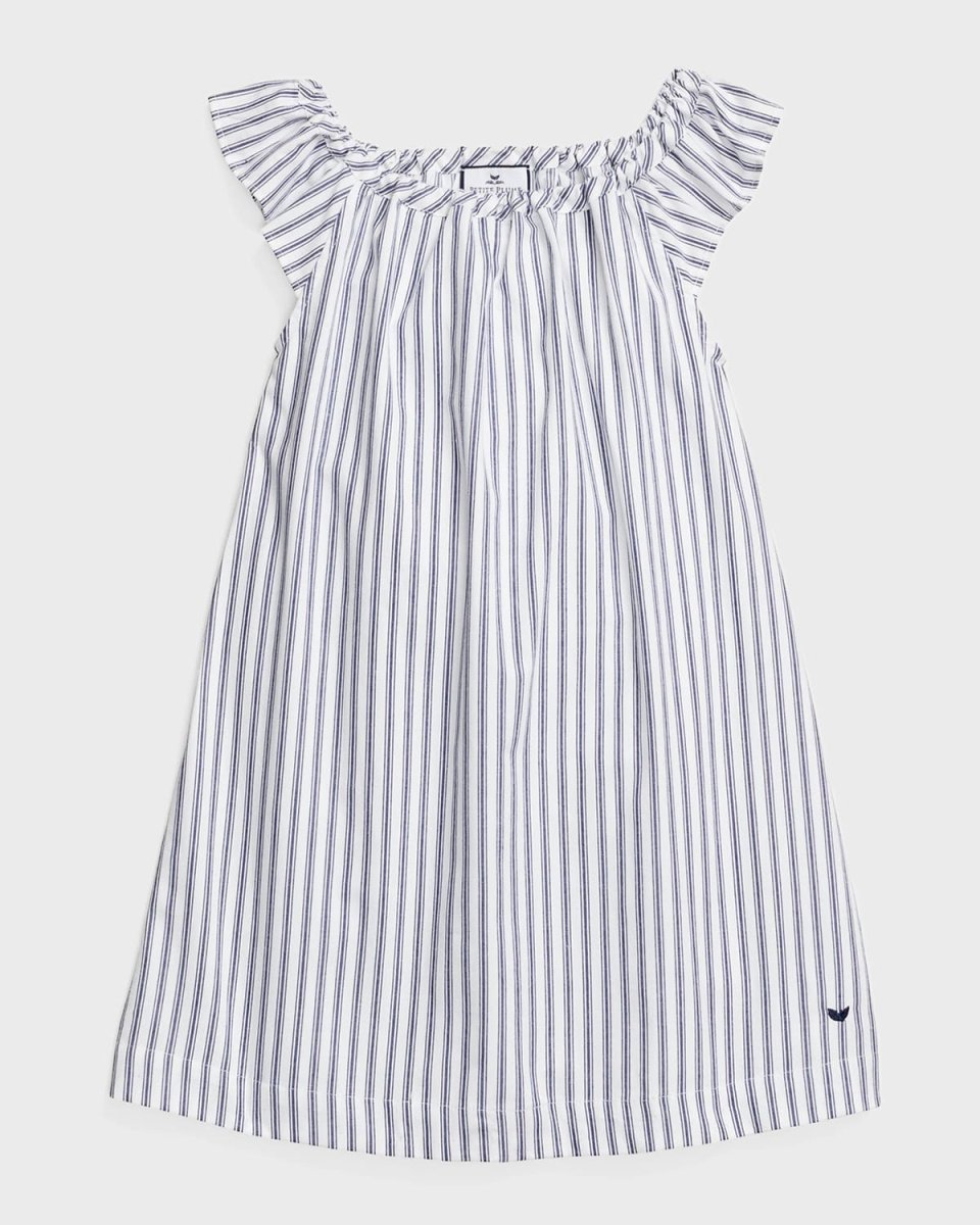 Kid's Isabelle French Ticking Striped Nightgown, Size 6M-14