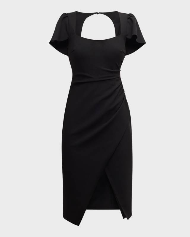 Meredith Cutout Bodycon Faux-Wrap Dress
