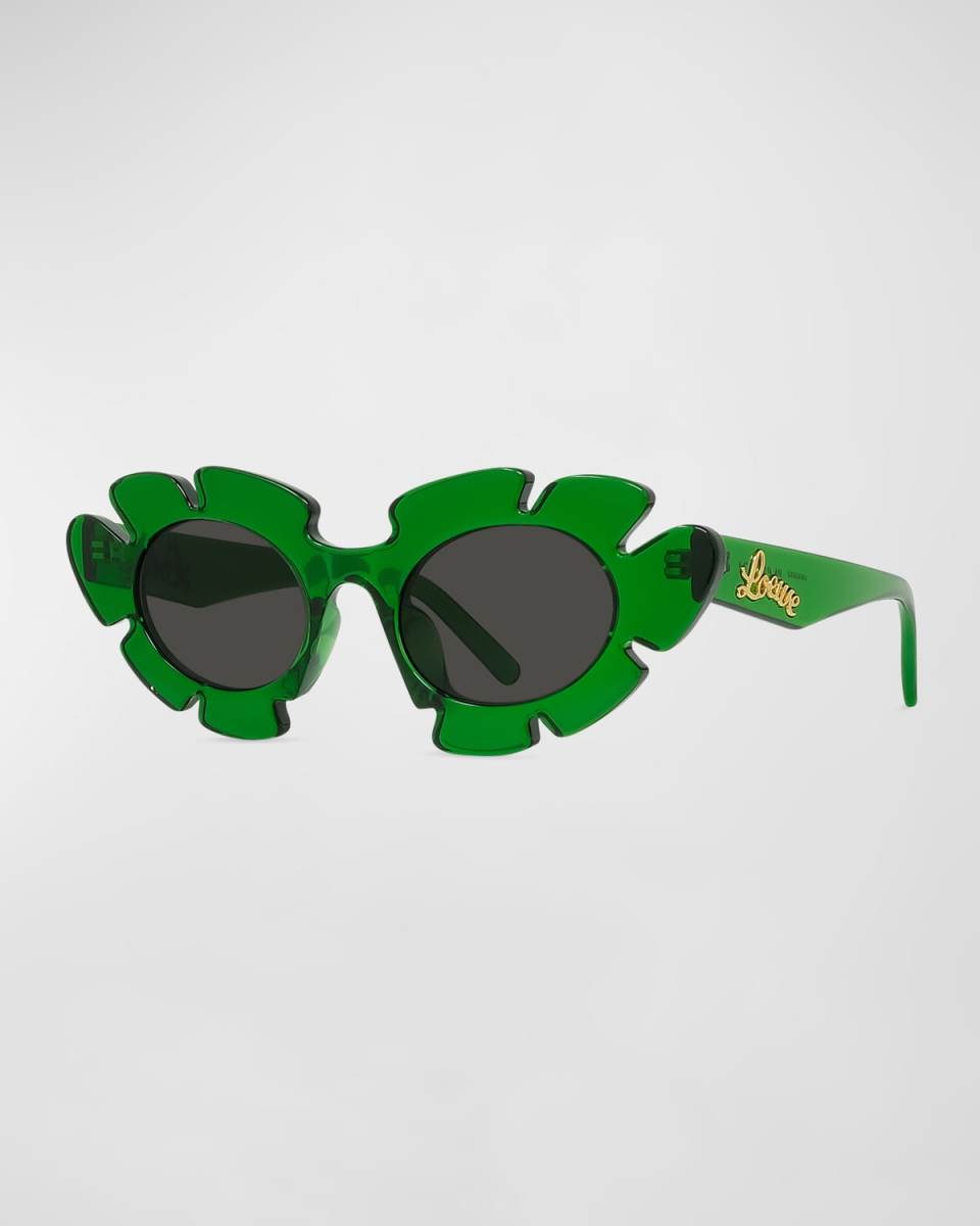 Flower Injected Plastic Cat-Eye Sunglasses