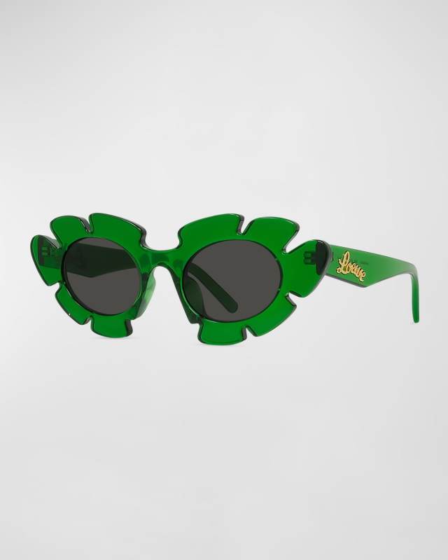 Flower Injected Plastic Cat-Eye Sunglasses