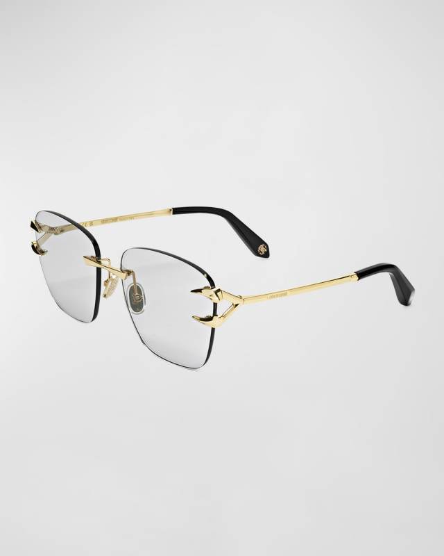 Tiger Tooth Rimless Square Sunglasses