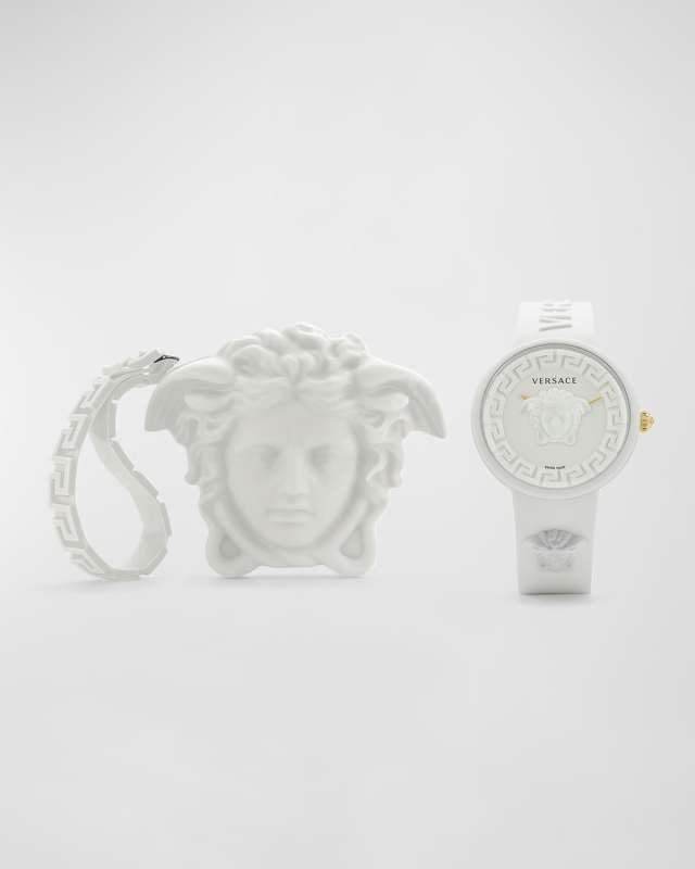Unisex Medusa Pop White Silicone Watch, 39mm