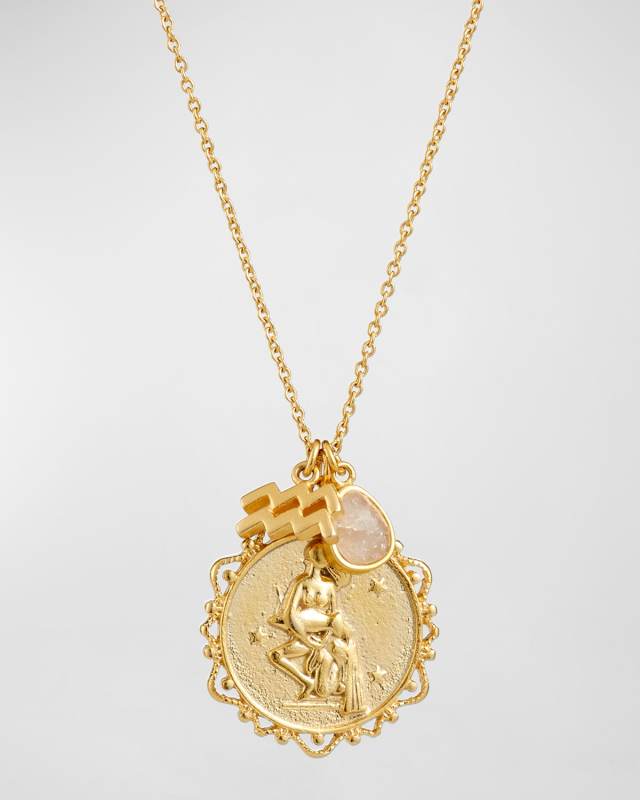 Zodiac Charm Necklace w/ Moonstone