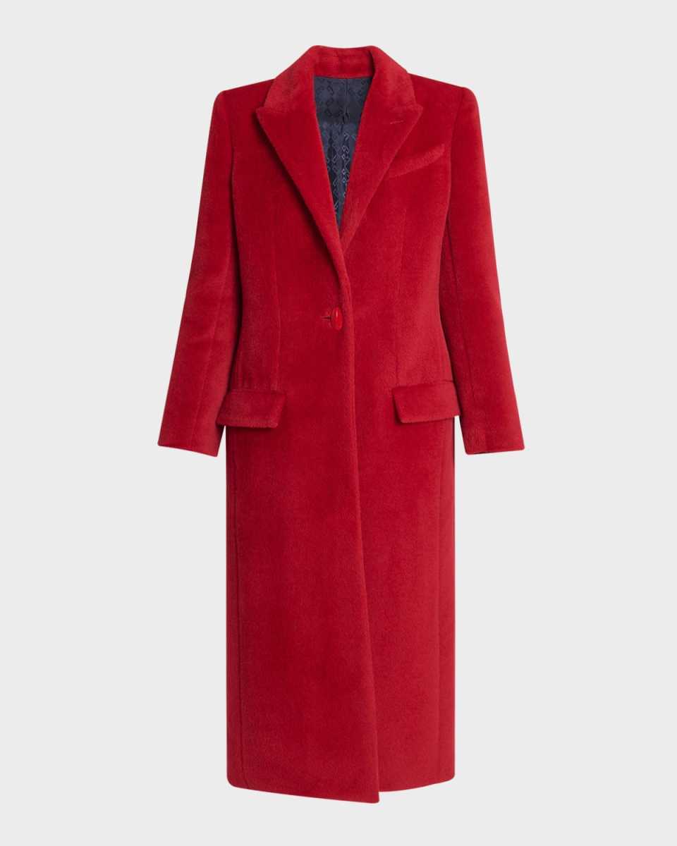 Long Single-Breasted Wool Coat