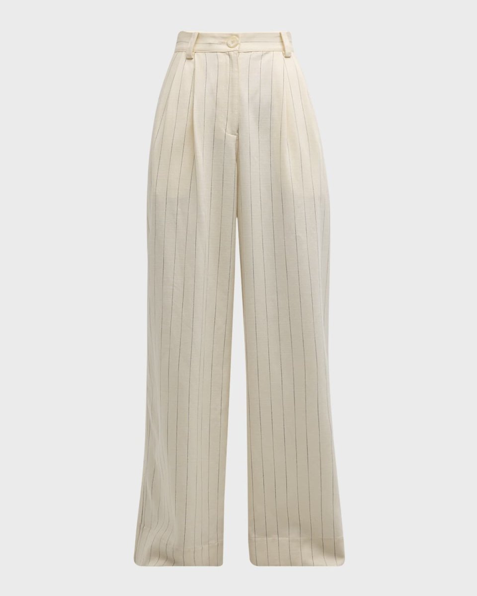 Alfie Pinstripe Wide-Leg Pants