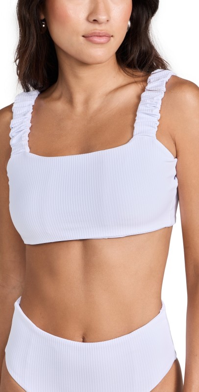Nomads Current Bikini Top II White Rib Knit