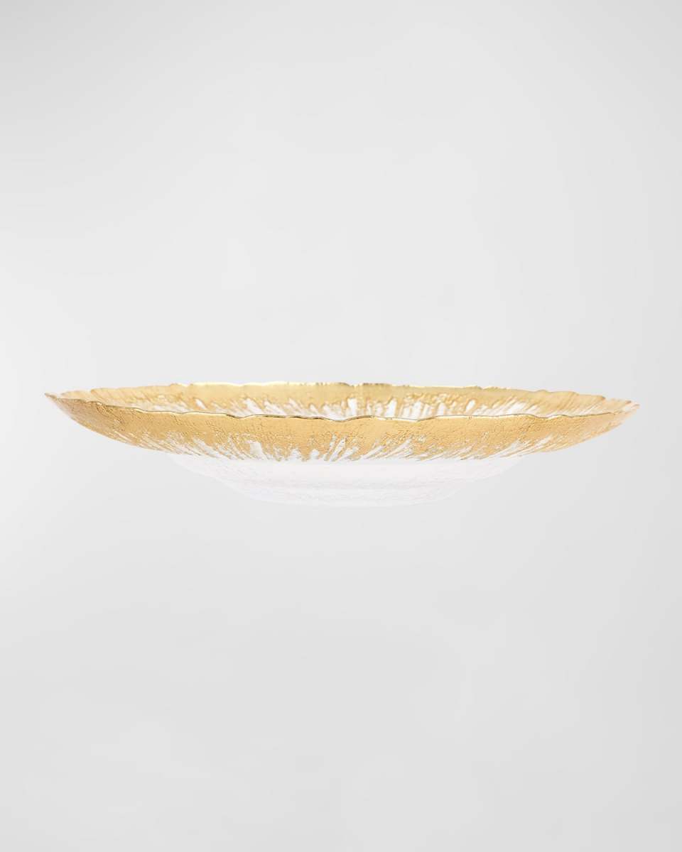 Rufolo Glass Metallic Brushstroke Medium Shallow Bowl
