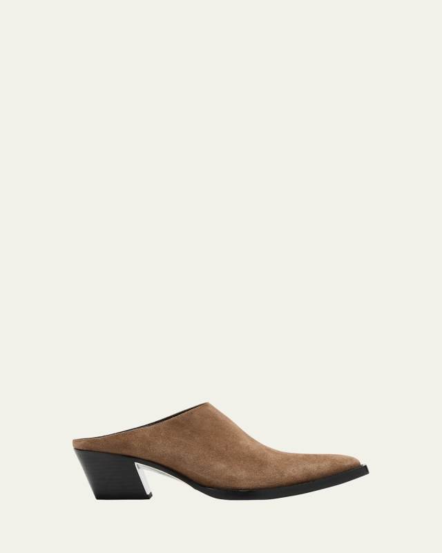 Downtown Suede Western Mules