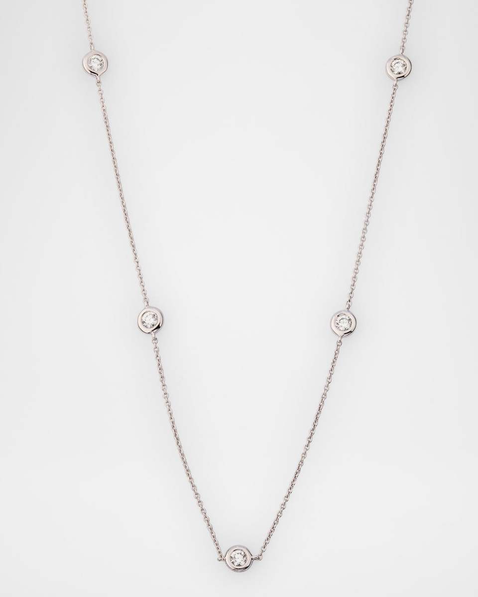Sparkle 18K White Gold Petite 5-Station Diamond Necklace