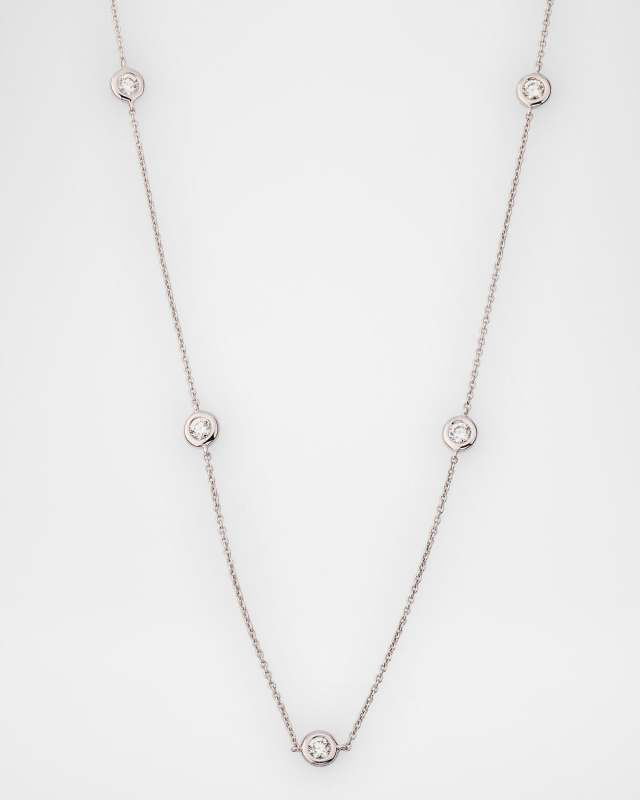 Sparkle 18K White Gold Petite 5-Station Diamond Necklace